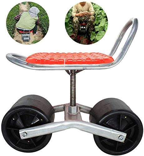 CHENGL Working seat Patio Garden Scoot with Swivel seat Adjustable 360-degree Swivel seat