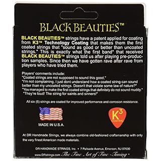 DR Strings BLACK BEAUTIES 10-52 Jeu de Cordes pour Guitare Electrique - Les Beatles, Paul McCartney, John Lennon, RIngo Starr, George Harrison DR Strings BLACK BEAUTIES 10-52 Jeu de Cordes pour Guitare Electrique – Image 2