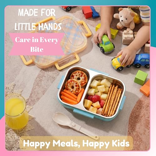 Image of Trueware Cool Touch 304 Stainless Steel PU Insulated Lunch Box with Two Compartment BPA Free, Food Grade Ideal for School, Picnic, Office & Outdoor - 540ml