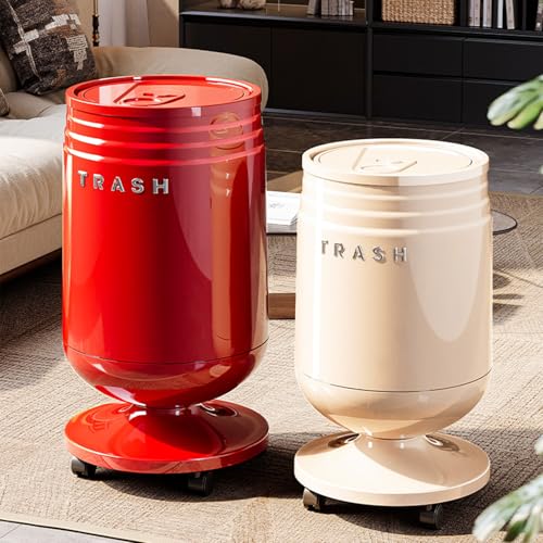 Caneca de basura con ruedas y diseño portátil para cocina miniatura 4