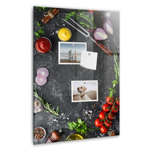 Tableau vertical magnétique en verre pour effacer sans traces les notes de cuisine