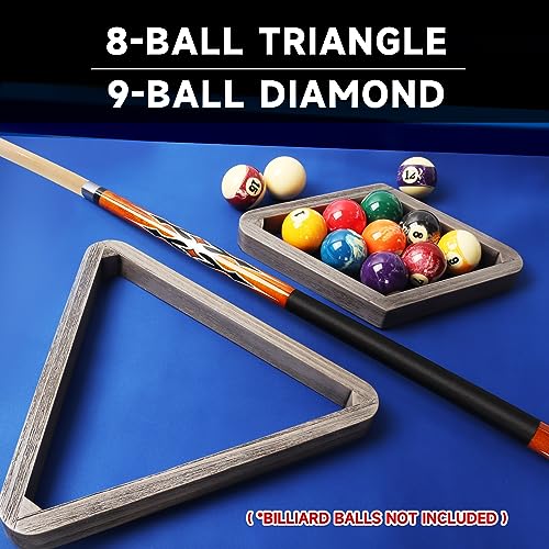 GSE Games & Sports Expert Deluxe Heavy Duty Solid Wood Billiard 8-Ball Triangle / 9-Ball Diamond Pool Ball Racks for 2-1/4" Pool Balls, Billiards Accessories - Image 4