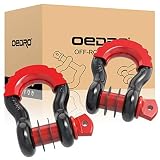 OEDRO D Ring Shackles (2pc) 4.75 Ton (9500 Lbs) Capacity with 7/8'' Pin, Heavy Duty Off Road Recover