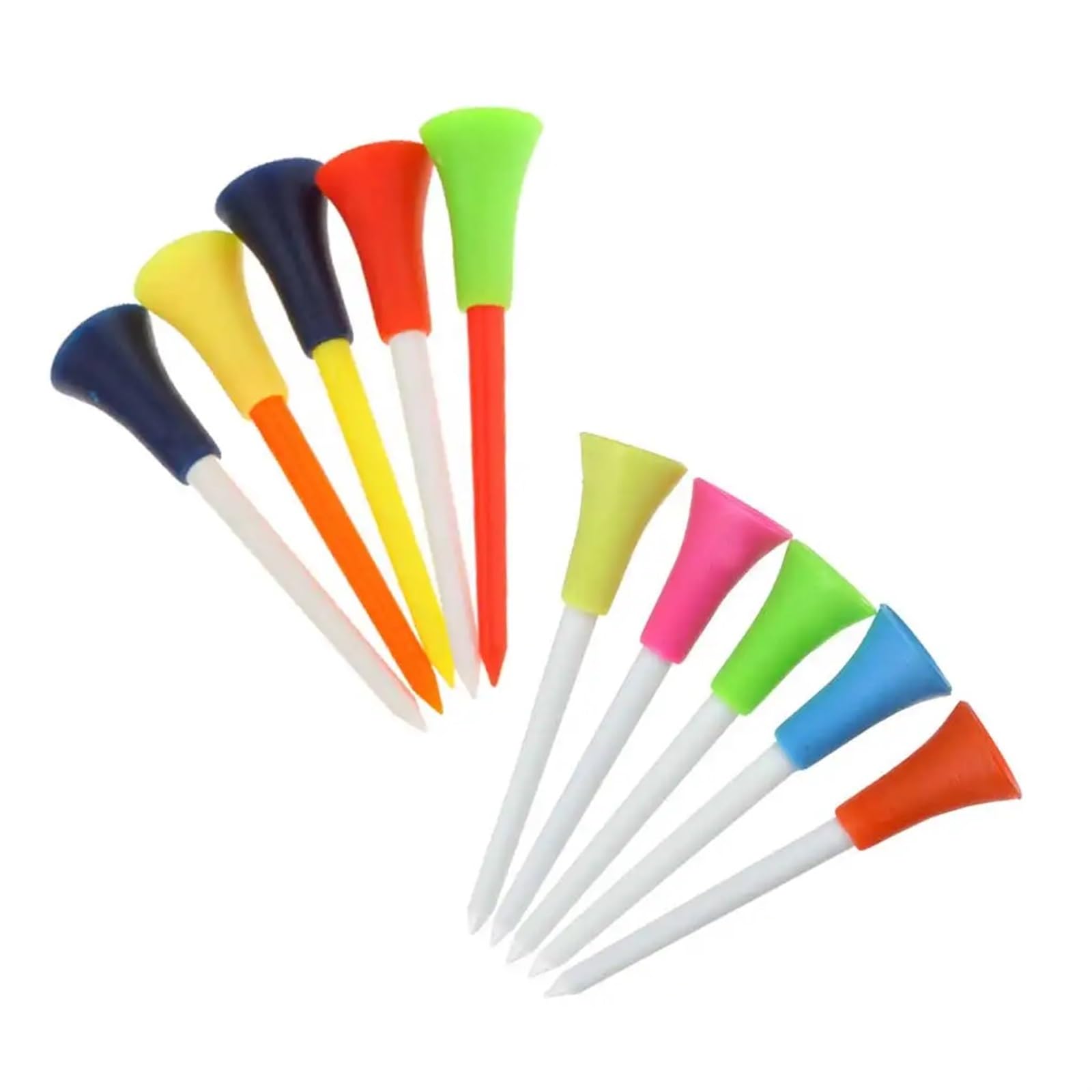 Golf Tee 100 stück 83,0mm Golf Tees Gummi Kissen Top Kunststoff Ball Halter Golf Zubehör Zufällige Farbe FüR Einen Idealen Abschlag