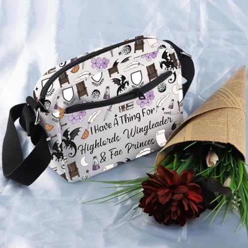 VAMSII 4th Wing Merch Crossbody Bag Highlords Wingleader And Fae Princes Gift for 4th Wing Fans Novels Gift3