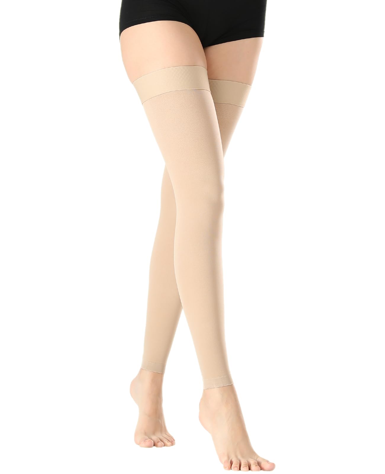 ZOECALA Thigh High Medical Compression Stockings for Women & Men,20-30 mmHg Thigh High Compression Socks,Footless Graduated Support Hose with Silicone