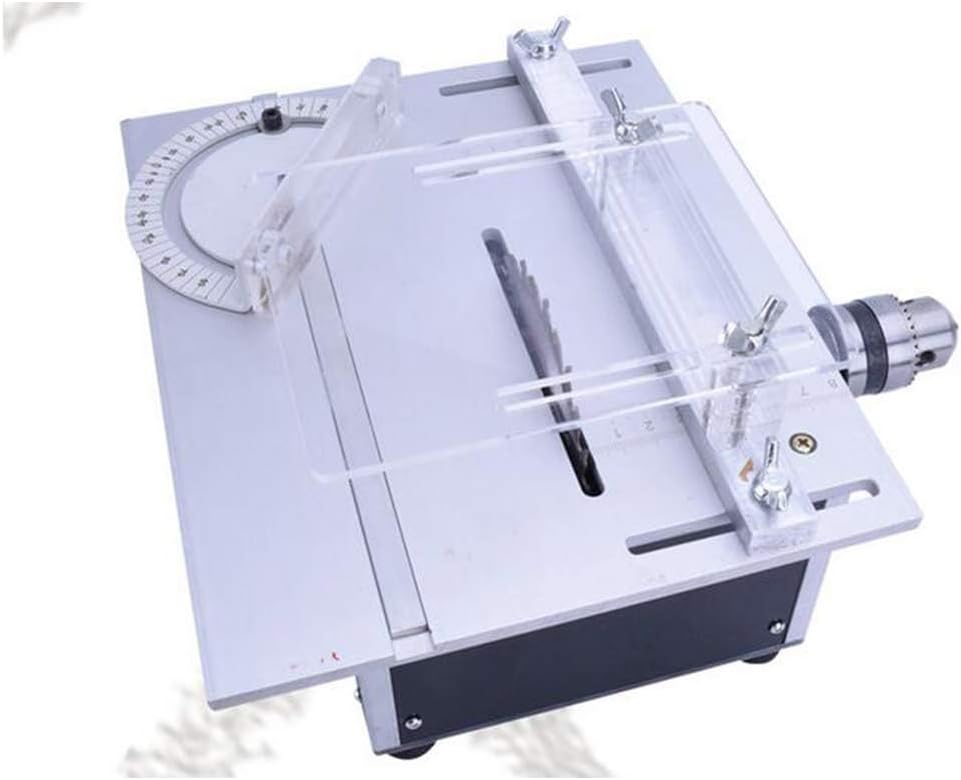 スピードDIYミニチュアテーブルソーDIY大工チェーンソー小型切断機モデルテーブルソーカッターポリッシャーバフ機能付き