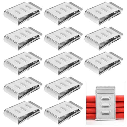 SHINEOFI 20 Piezas Pinza fotovoltaica Terminal gestión de cables eléctricos acortar aluminio clips abrazaderas para cables clip de cable fotovoltaico Acero inoxidable Silver