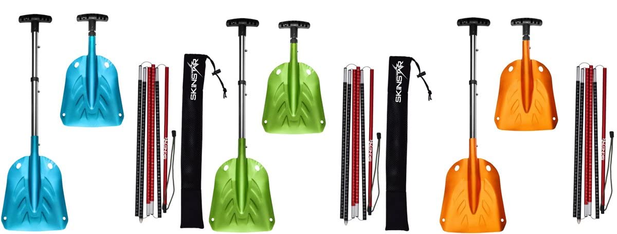 SkinStar Sonde pour avalanche 260 ou 320 cm et pelle à neige pliable en aluminium, ensemble léger et compact pour avalanche