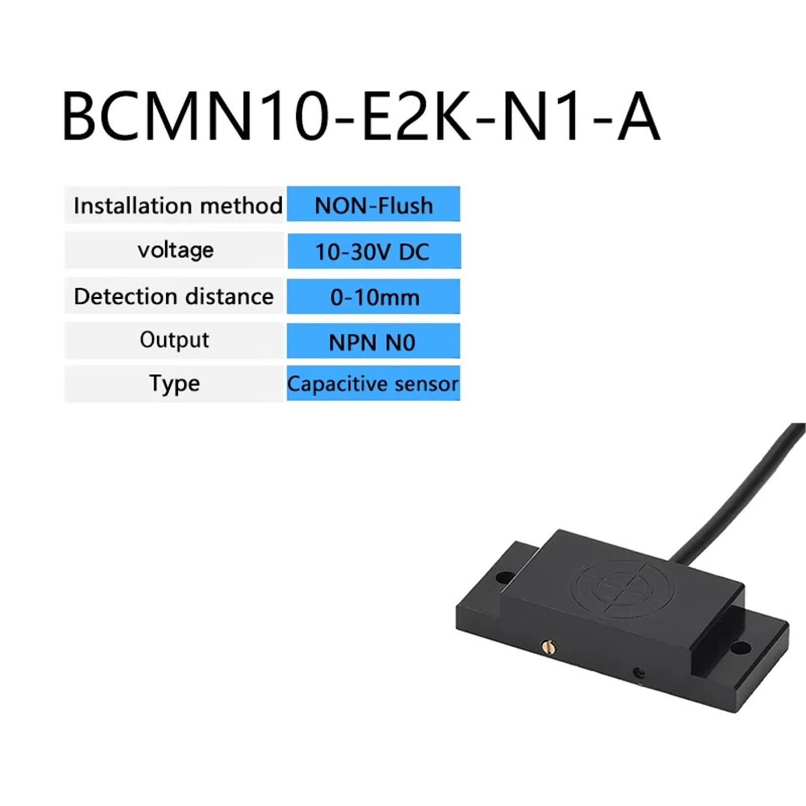 Sensor de interruptor de proximidad capacitivo E2K-F, rango de detección de 10mm, NPN, PNP, 12-24V CC, sensor capacitivo cuadrado