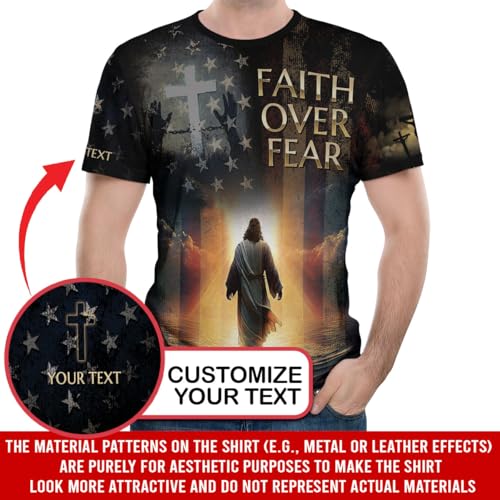 Custom Faith Over Fear Shirt, Jesus Shirts, Christian Tshirts, God Shirt, Bible Tshirts, Christian Shirts for Men2
