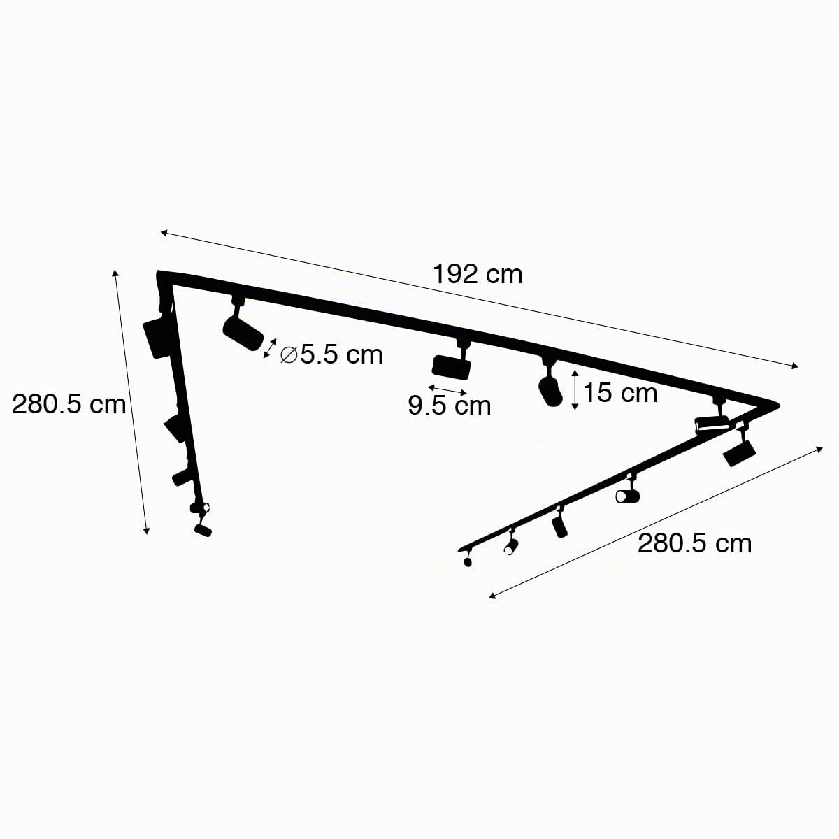 QAZQA jeana - Lampada da soffitto Moderno - 14 luce - L 753 cm - Nero - Moderno - Soggiorno I Camera da letto I Sala da Pranzo I Cucina