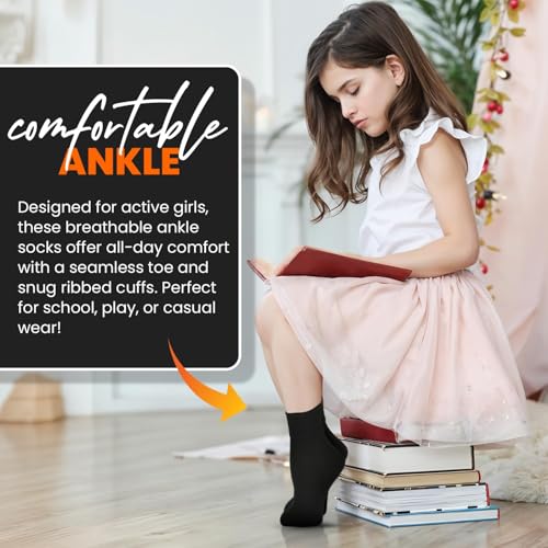 Image of 3 Pack Women's Ankle Socks - Organic Cotton Crew Seamless Toe Socks - Soft Non‑Binding Cuff Best for Sensitive Feet-Size 4-10