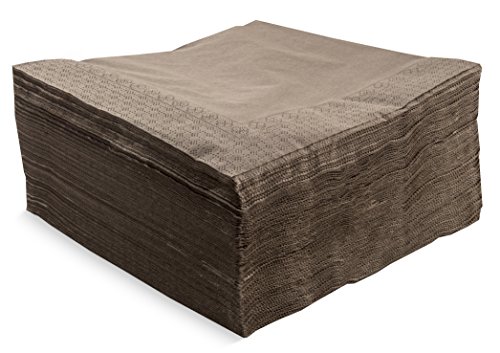 saten ser42207313 Collection, Serviette 40 x 40, 2 couches, pli 1/4, 100 serviettes, 2 couches lisse avec Cenefa, chocolat