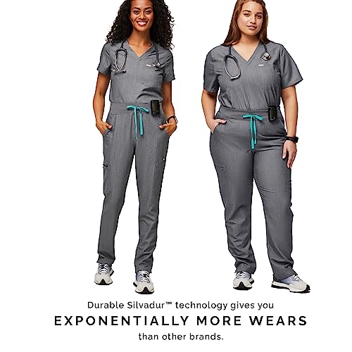 Image of FIGS YOLA High Waisted Skinny Scrub Pants for Women - 11 Pockets, 4-Way Stretch, Yoga Waistband