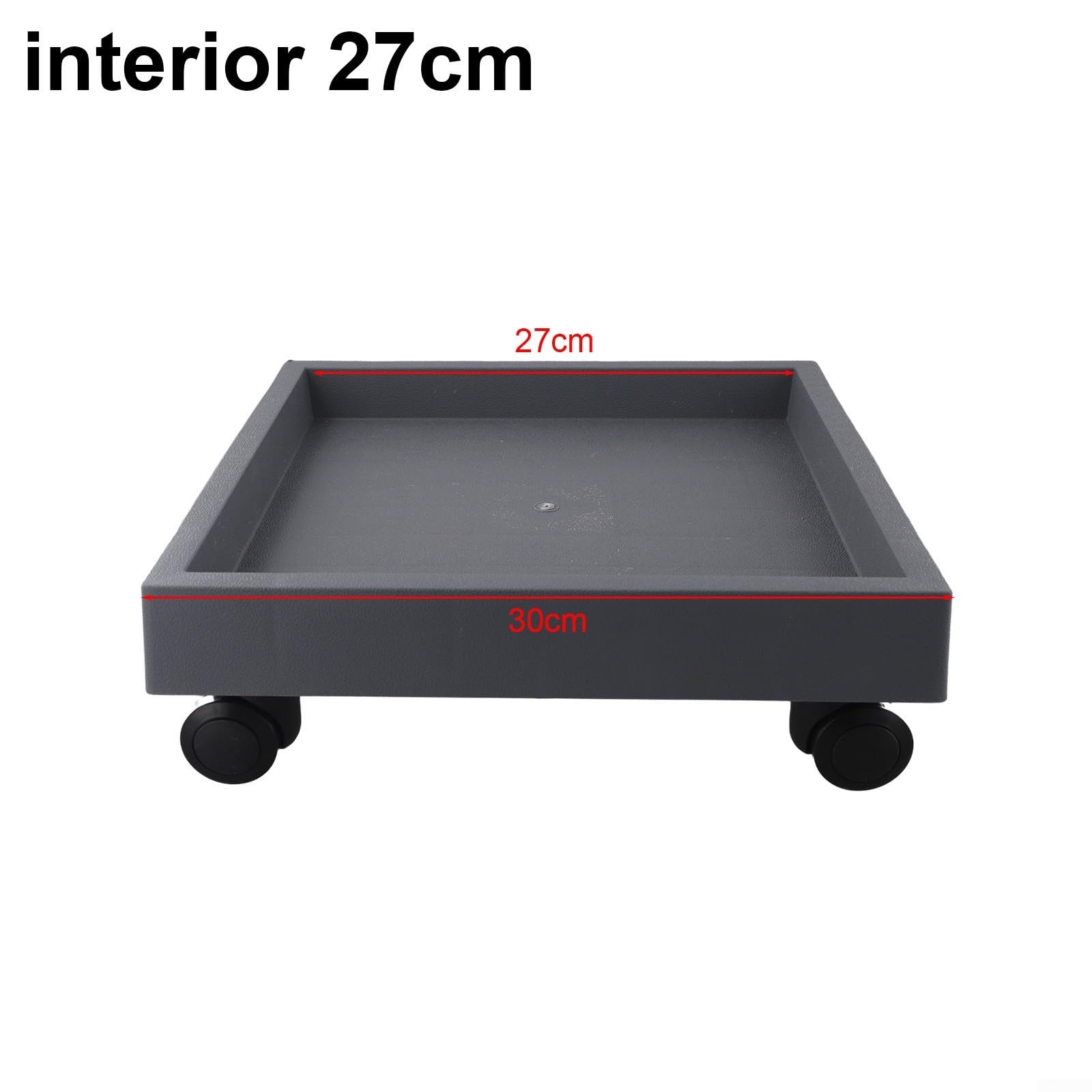 Plateau robuste pour pot de fleurs carré à roulettes 27 cm intérieur/extérieur