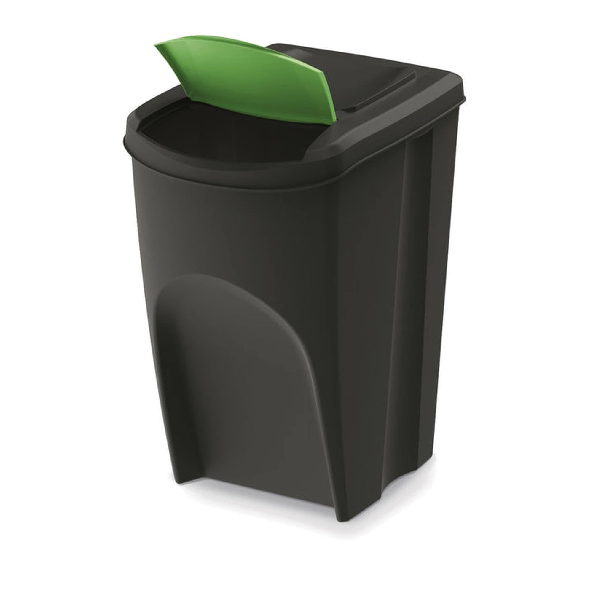 WELL HOME MOBILIARIO & DECORACIÓN Mülltonnen-Set, 100% recycelter Kunststoff, Schwarz, 4 x 35 l, 4 Stück