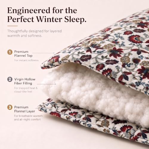 Image of SANMARINO Luxury Flannel Quilted Comforter for Double Bed | Ultra Soft Plush Razai with Modern Floral Design | Fuffly, Cozy All Season Blanket for Mild & Heavy Winter |220x230 cm,Cream & Maroon