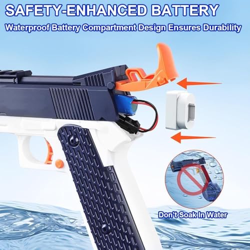 Image of Crackles Automatic Water Gun for Kids - Rechargeable High-Pressure Water Gun | Electric Water Gun Toy | Holi Pichkari for Boys & Girls | Summer Outdoor Water Blaster Random Color