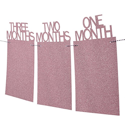 KMALL Album di foto per bambini Primo anno Cabina fotografica Banner di compleanno Partito Forniture di decorazione foto banner brillante Oro rosa