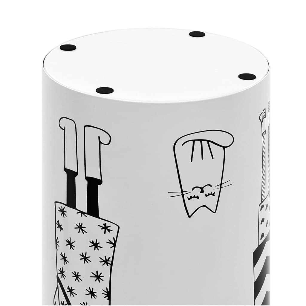Stojak na parasole dla kobiet ze stali malowanej proszkowo, biały, stojak na parasole z tacką ociekową i pojemnikiem na wodę, 18 x 48,5 cm, do korytarza, wejścia, przedpokoju, domu, biura i