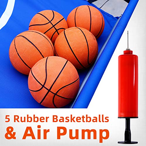 INTEY Dual Shot Electronic Basketball Arcade Game, Indoor Foldadle Arcade Hoop w/ 5 Balls and 8 Game Modes, High Accuracy Mechanical Scoring System