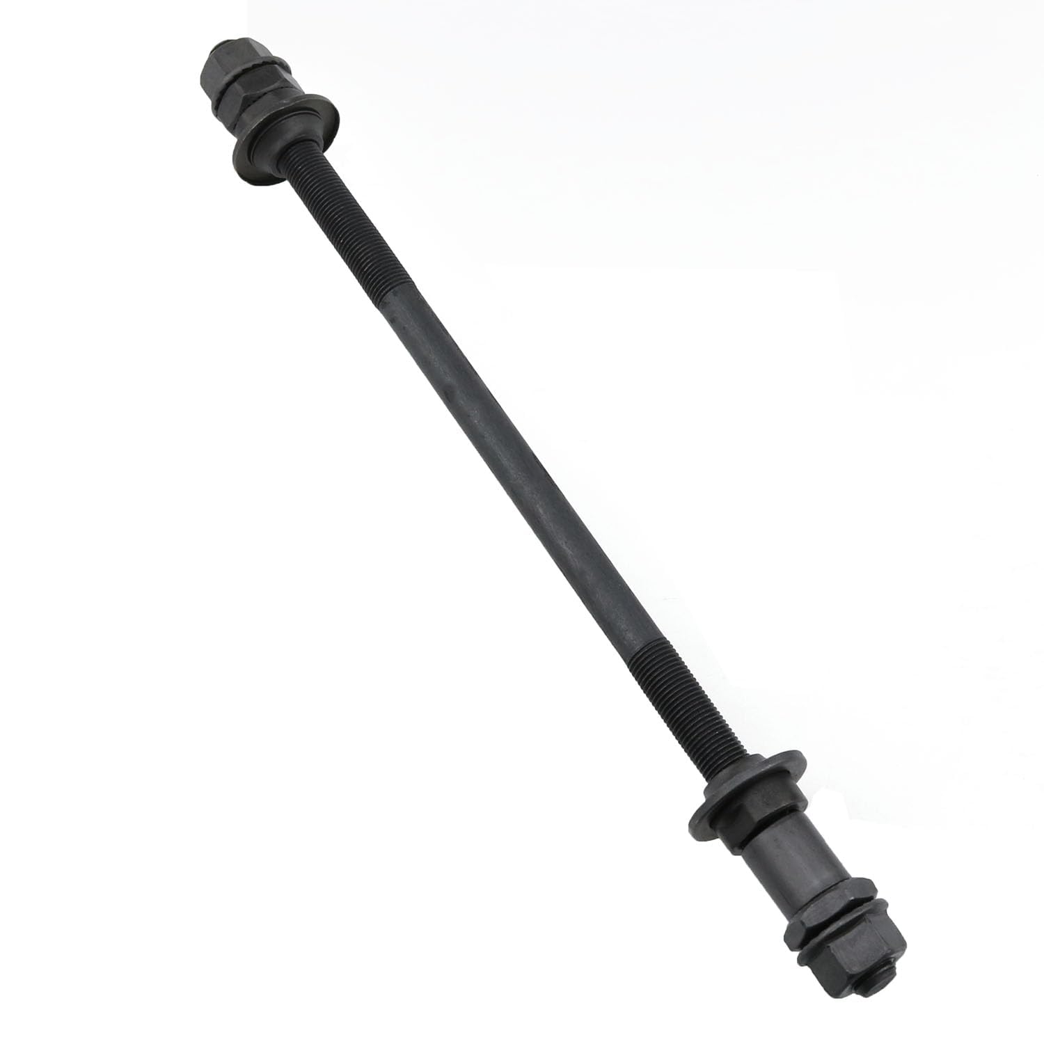 9.45 Inch Bike Hub Axle Kit, 3/8 Inch 26 Tpi Multi-Speed Rear | Steel 240 mm Shaft; 26 Tpi Thread; Cone Lock Nuts and Washers; for Multi-Speed Rear Hub Repair