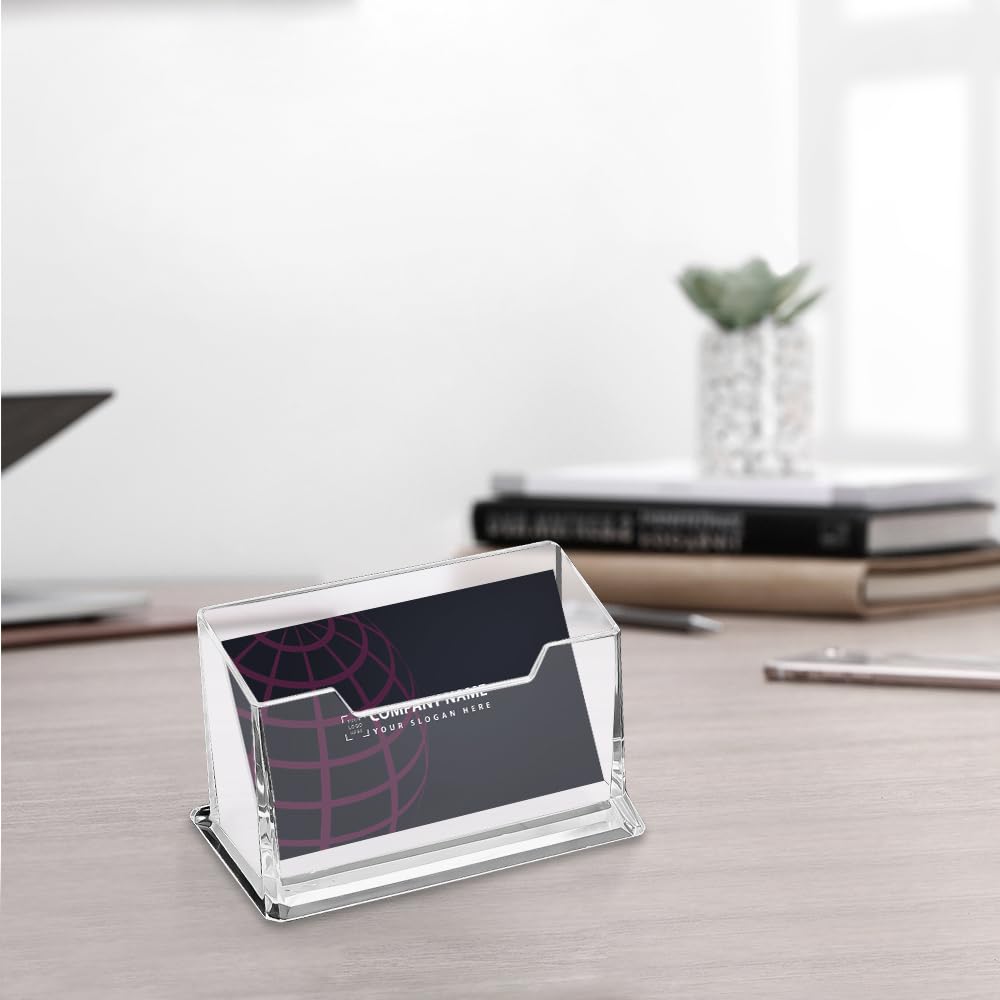 Lot De 3 Porte-cartes De Visite Acrylique Transparent - Support Bureau Pour Cartes, Photos, Dépliants