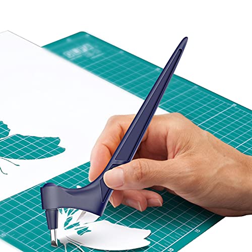 Craft Cutting Tools Stainless Steel Craft Knives 360 Degree Rotating Handhled Paper-Cutting Tool Cutting Blade Art Knife with 3 Cutter Heads for Craft Paper-Cutting, Hobby, Scrapbooking, Stencil