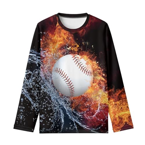 HUIACONG Boys Crewneck Tee Shirt for Girls Long Sleeve Tshirts for Kids