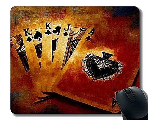 Natural Rubber Mouse Pad, Poker Art Mouse Pad Stitched Border