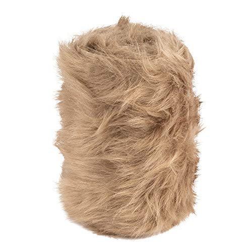 Ideen mit Herz Kunstfell-Band | Fellstoff | 12cm breit | 2m lang | ideal zum Basteln, Nähen, Dekorieren | Tischläufer (hellbraun)