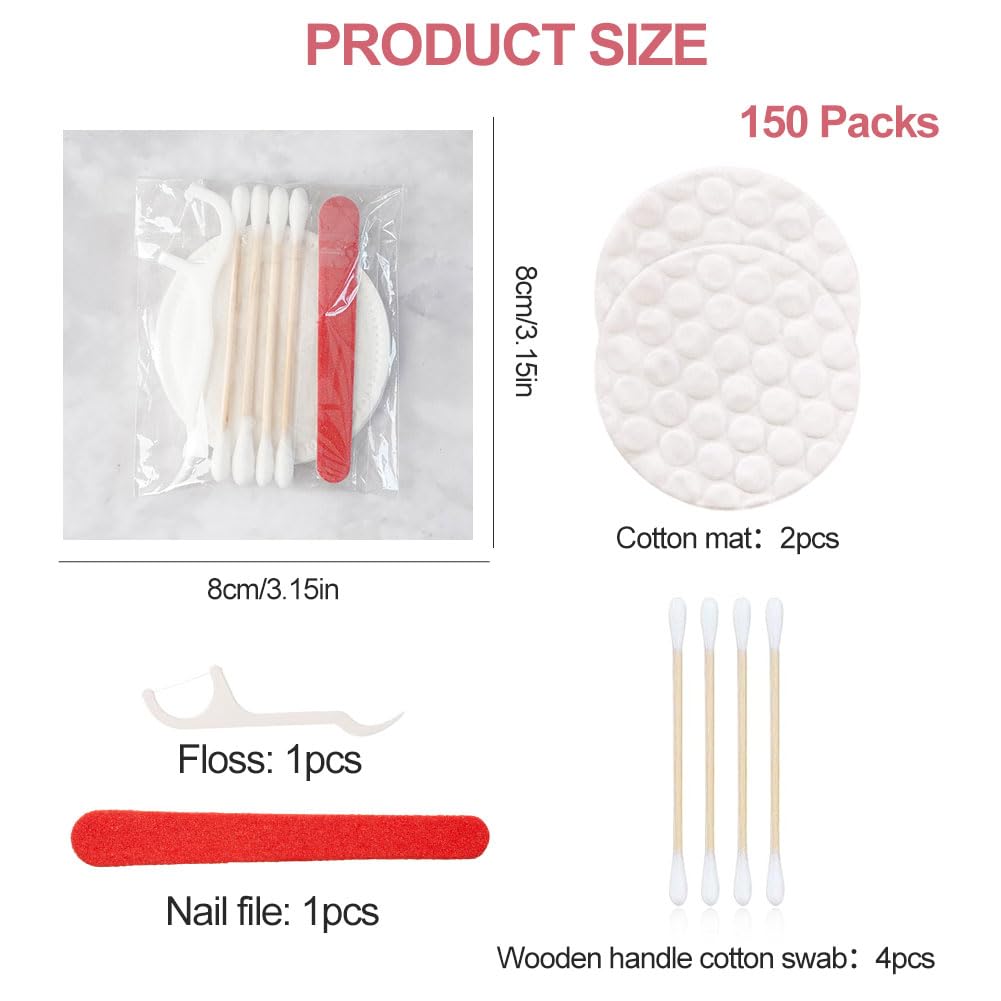 Vanités d'hôtel Emballées Individuellement, Kit de Commodités Hôtelières en vrac, Ensemble d'accueil d'hôtel, Comprenant des Cotons-Tiges Cosmétiques, Kit Voyage Produit Toilette,150 Pièces