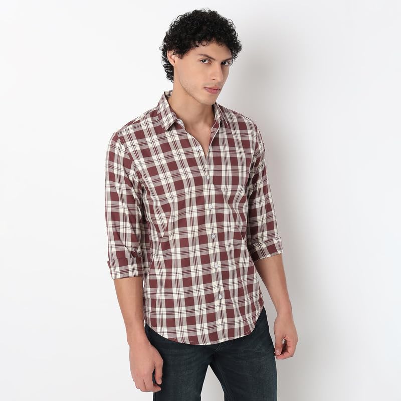 Image of Mens Striped Slim Fit Cotton Casual Shirt | Full Sleeves Mens Shirts | Stylish Shirt for Men