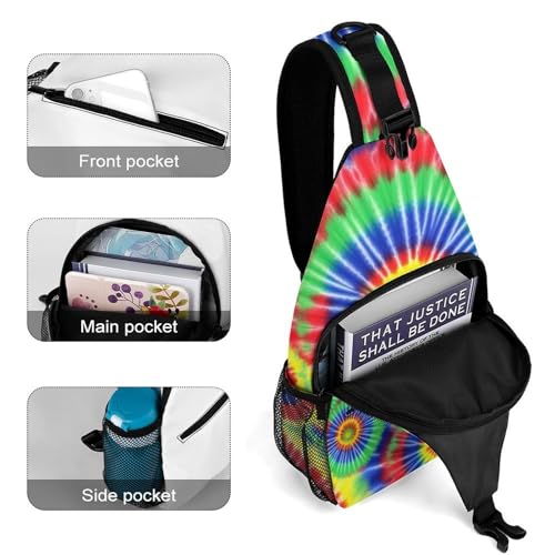 Fashion Dress Decor Sling Backpack Shoulder Bag, Day Pack, Chest Shoulder Bag For Men And Women Tie Dye4