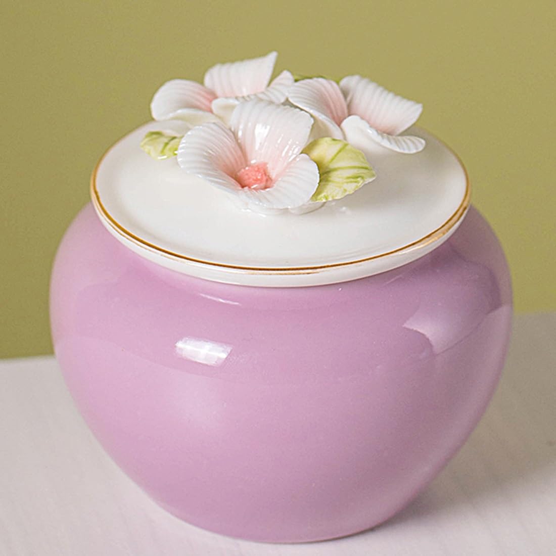 pet ashes urn, Souvenir Urn, Keepsake, Cat Dog Pet, Cremation Box, Handicrafted Ceramic(Purple)
