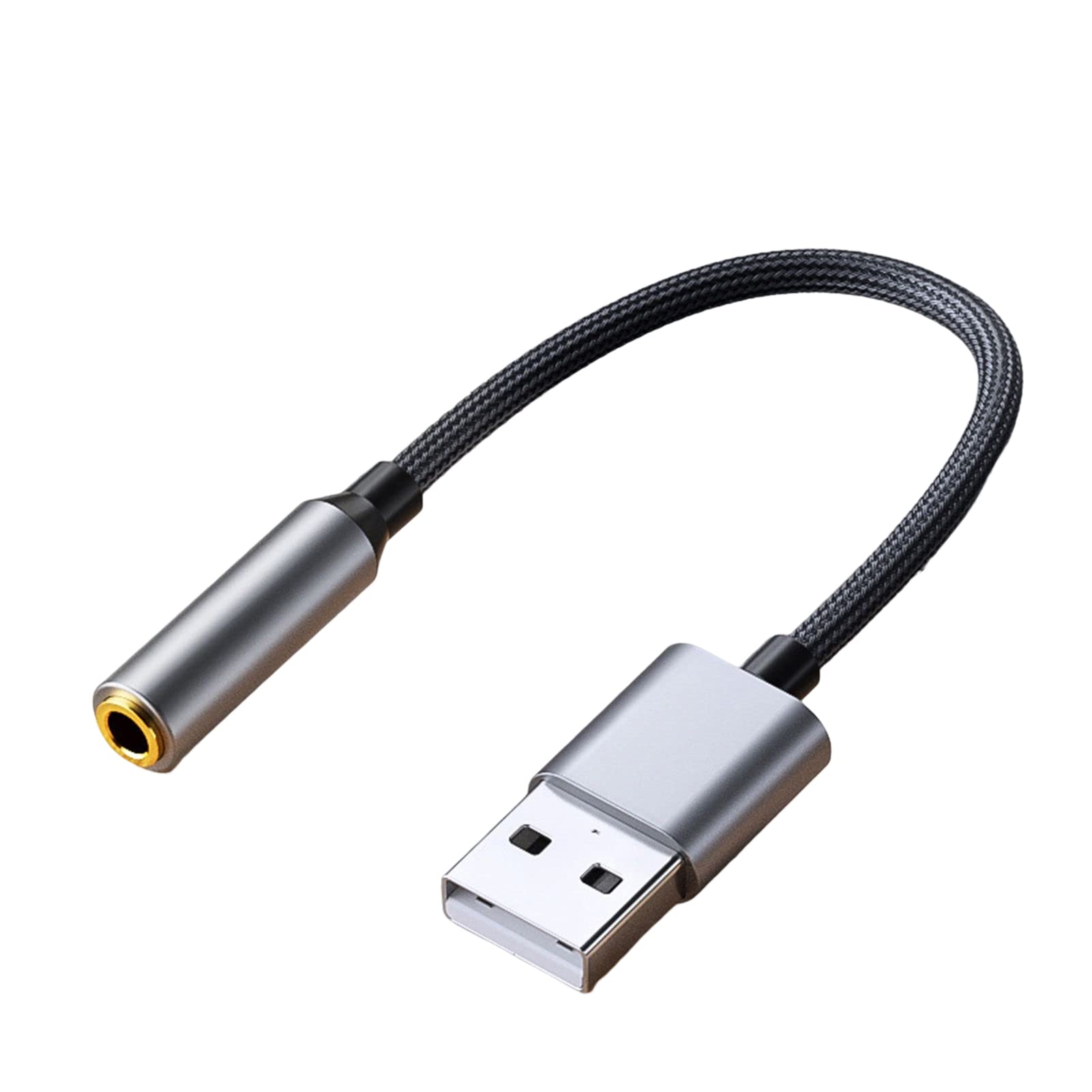 Convertitore audio audio stabile trasmissione dati USB a 3,5 mm Scheda audio desktop portatile pratico grigio argento 20 cm
