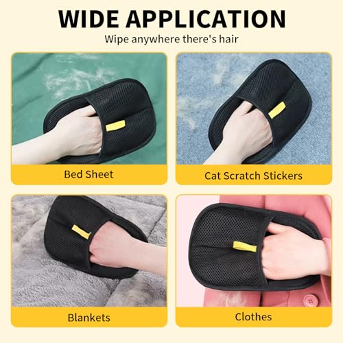 Image of Electrostatic Pets Removal Gloves, Reusable Cat Dog Electrostatic Hair Remover Grooming Glove Tool