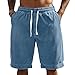 Beach Shorts for Men Drawstring Fashion Vacation Cruise Clothes Cute Quick Dry Summer Outfit Cotton Funny Resort Wear Sky Blue Medium