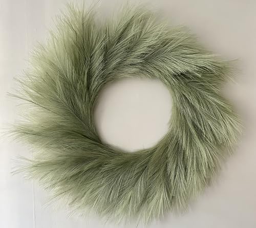 FAUX PAMPAS WREATHS (verde salvia)