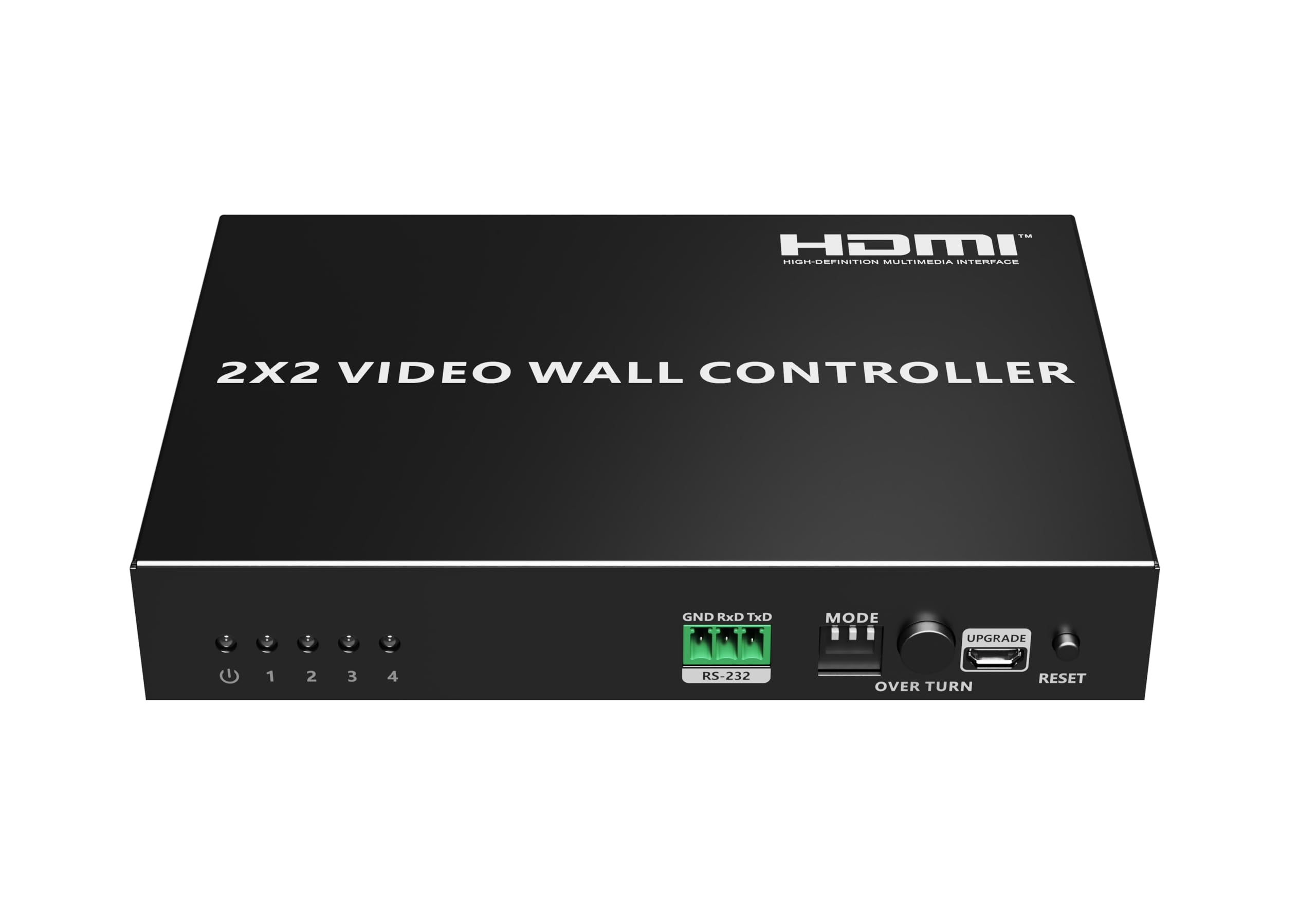PremiumCord Controller Videowall HDMI 1-4, UHD 4K 2160p 60 Hz, Full HD 1080p, 8 Modalità di Visualizzazione, HDMI 2.0, HDCP 2.2, RS232, DIP Switch, Alloggiamento in Metallo, Nero