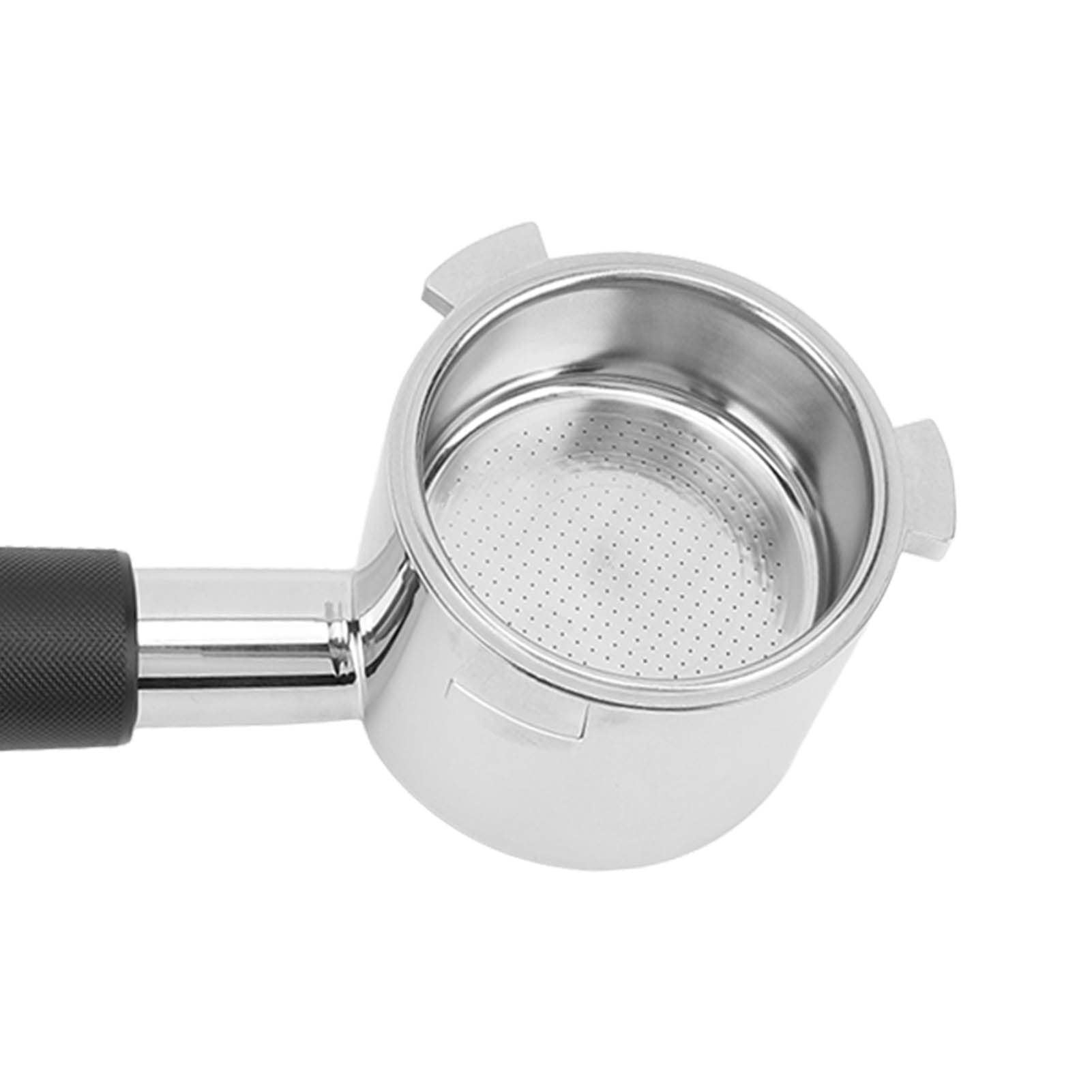 Portafiltro per caffè Portafiltro Nudo Senza Fondo per Serie 9 con Impugnatura Ergonomica e Design a Foro Fine 51 Mm in Acciaio Inossidabile 1 unità (Nera)