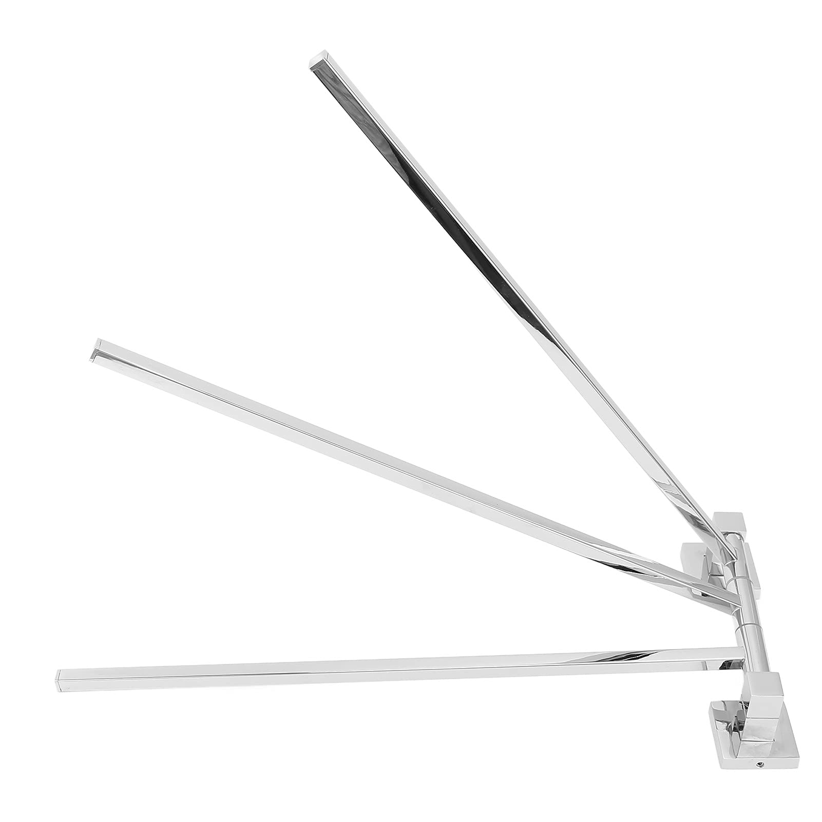 Portasciugamani Girevole in Acciaio Inox, 3 Bracci, 40 cm, Rotazione 180°, Portasciugamani Pieghevole per Bagno e WC, Spazzolato Argento