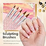 Beetles 31pcs Nail Art Brushes, Dotting Tools, Nail Art Pens, Dust Brush, Striping Liner Fingernail Drawing Pens with Palette Holder All in One for Starter Manicure Design Set - Image 4