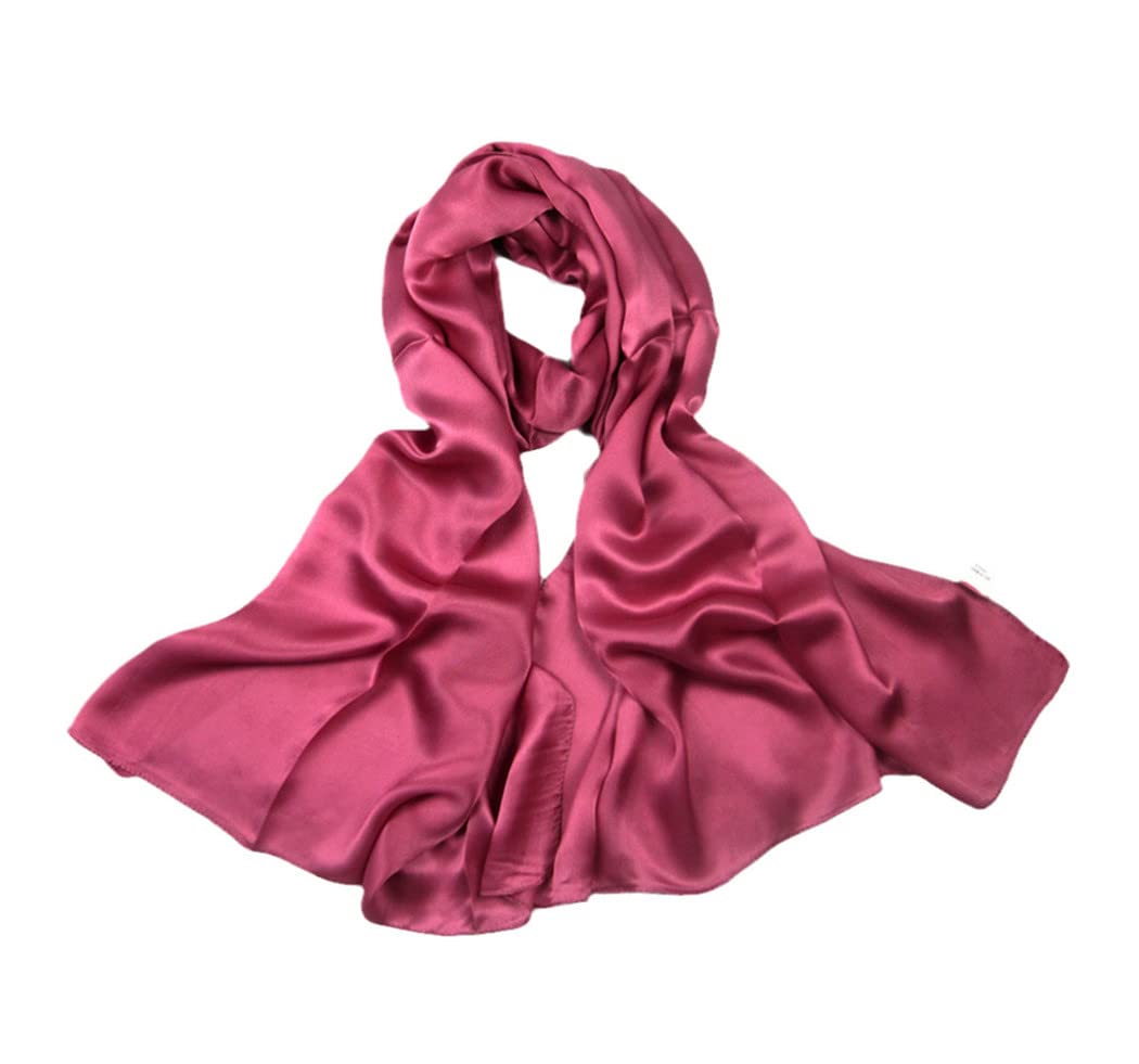 Pañuelos lisos de satén liso 100% de seda, velos de pañuelo para la cabeza Hijab para mujer, bufandas de chal de seda (7)