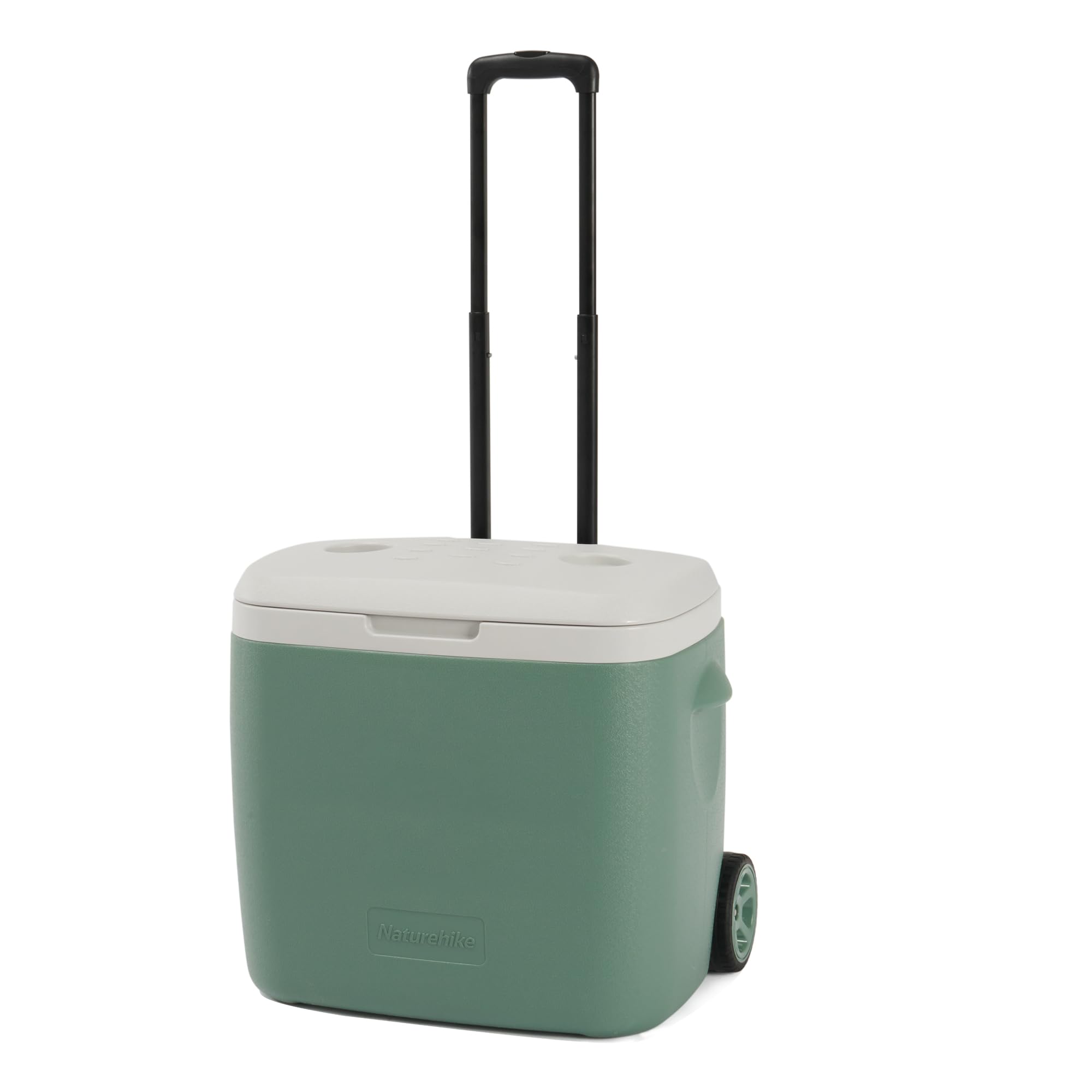 Naturehike 40QT Wheeled Hard Cooler, Insulated Food Safety Ice Chest Box with Telescoping Handle, Portable Ice Retention Cooler for Beach Camping Picnic Fishing Barbecue