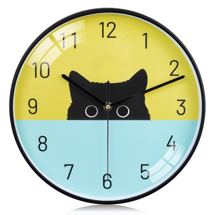 Image of Wall Clock 12 inch Silent Quartz Decorative Wall Clock Non-Ticking Classic Digital Clock Battery Operated Round Easy to Read Handheld Complete Home /Kitchen /Bedroom (457)