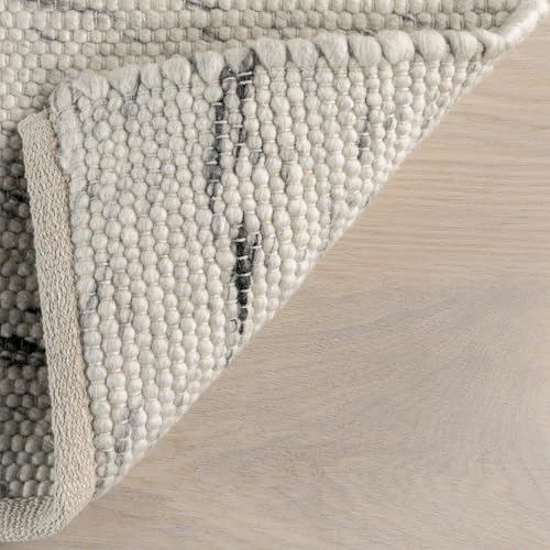Image of Nuloom Santa Ivory Solid Flatweave Area Rug, 10' x 14'