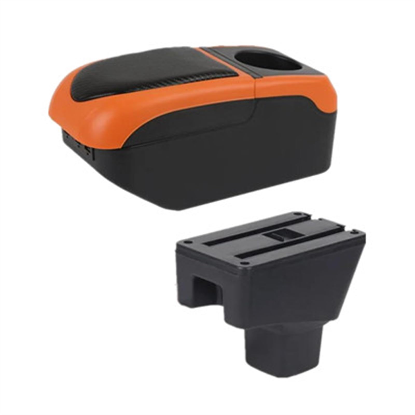 NMJLQW Storage Rack Car Interior Accessories Center Console Storage Box Multifunctional Armrest Storage Box For SUZUKI SX4(S1 black-orange)