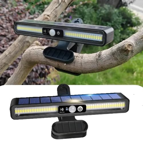 Palamaka Luces solares de pared para exteriores, lámpara solar impermeable de calle del anochecer al amanecer, lámpara de clip para colgar en la pared, luz solar para el hogar al aire libre y jardín